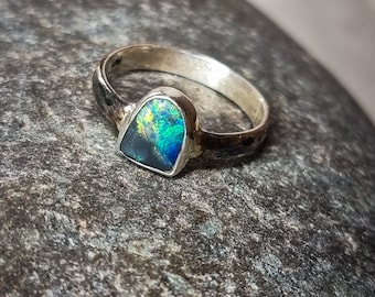 Bague En Opale Lightning Ridge Australie - Argent 999 - Taille 54 - Neuf Avec Étiquettes