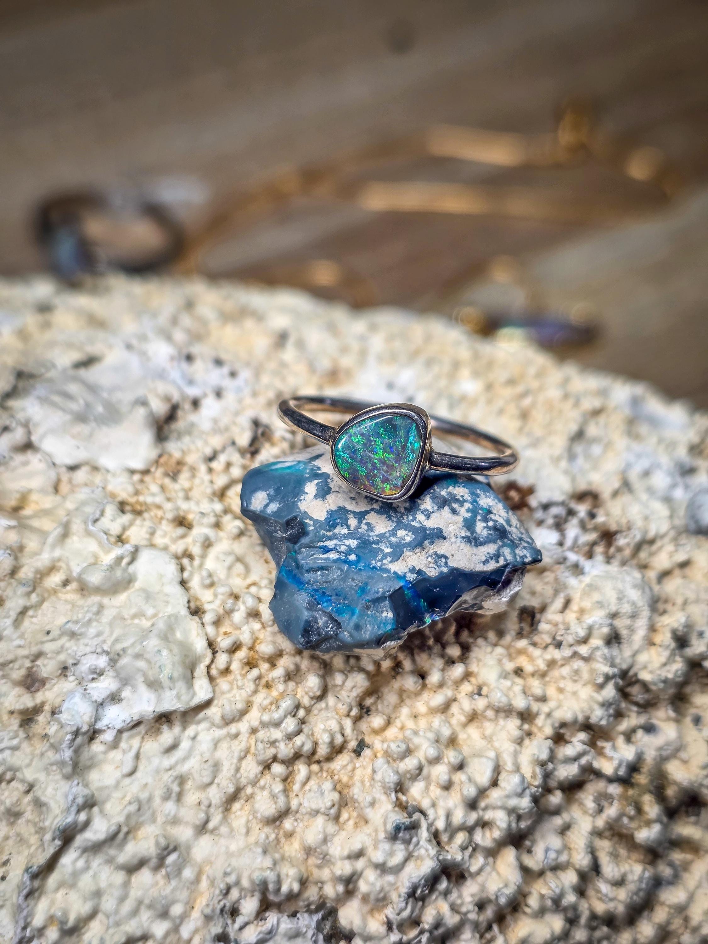 Ancienne Bague En Argent Massif 925 Créateur Pierre Couleur