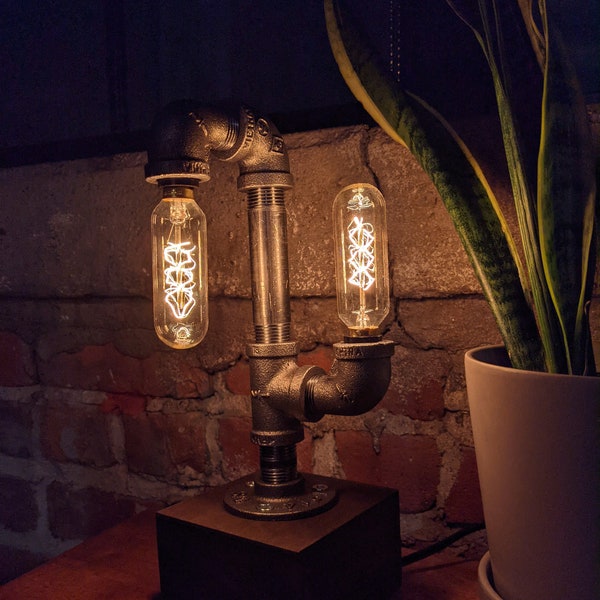 Edison Steampunk Touch Lamp, Dimmable Pipe Lamp Controlled by Touch