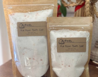 Full Moon Bath Salt, Ritual Bath Salts, bath salt soak, Premium sea salts, Salt Bath, release, purify, manifest