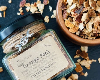 Orange Peel, Magikal herbs, Organic herbs, Ritual herbs, Witchy herbs, Apothecary, Spell Herbs