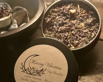 Raising Vibrations Blend, Loose incense, offering incense, burning, incense, intention incense, candle dressing incense, ritual incense