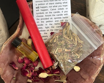 Come To Me Mini Spell Kit, spell kit, candle spell, love, spell, attraction spell, passion spell, lust spell