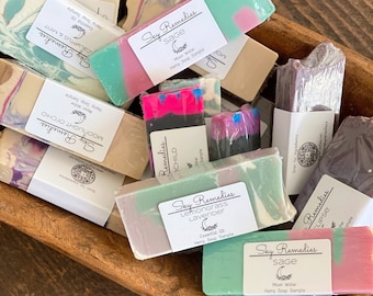 Soap Sample Pack, 100% All Natural Vegan Hemp Handmade Soap, 5-6 soap ends (5-6oz), soap sample, soap sample pack, soap sampler