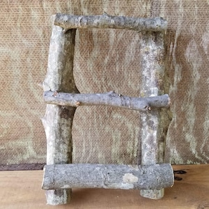 Rustic Farmhouse Mini Ladder, Wooden Ladder, Live Edge Ladder, Tea Towel Ladder, Rustic Decor, Farmhouse Decor