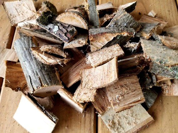 Bark on Hickory Smoker Chunks Natural Wood Chunks Hardwood