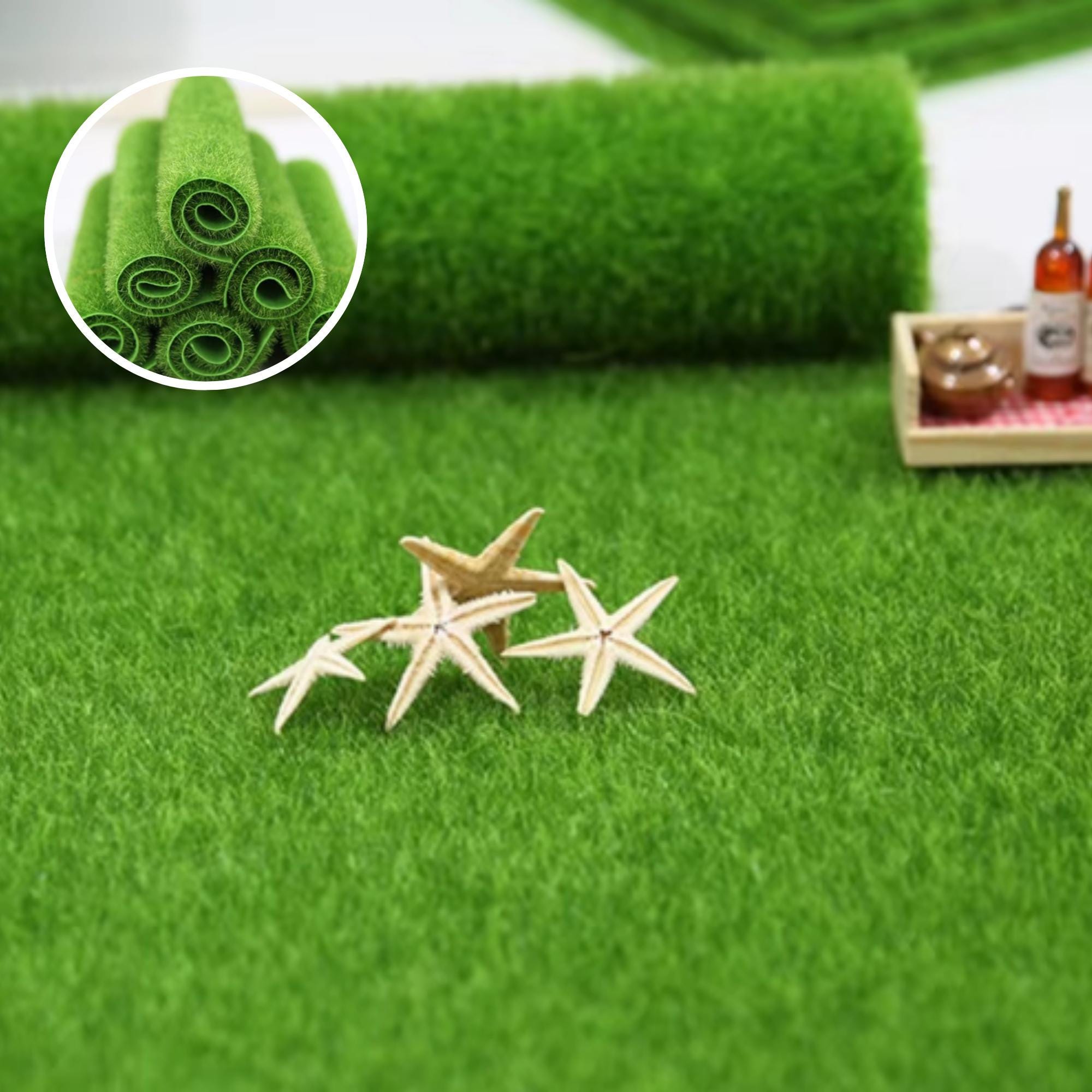 6 Pezzi Prato Artificiale 15x15cm - Tappetini Erba Sintetica Per Decorazioni Miniature E Fai Da Te - Foto 13