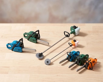 1Pc Miniature Lawn Mower, Miniature Tool Saw, Miniature Chain Saw Lawn Mower for Diorama, Tiny Garden Tool Decoration