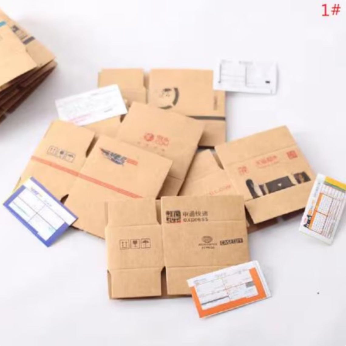 1set Miniature Express Delivery Box, Tiny Shipping Carton Model, Mini ...