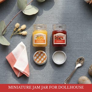2 Pcs Miniature Jam Jars | Tiny Jam Jar For Doll Kitchen Toy Accessories | Dollhouse Mini Food Pantry Grocery Store Display Decor Set