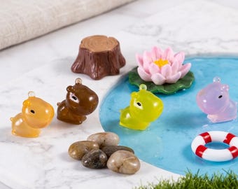 20Pcs Small Luminous Mini Capybara | Miniature Capybara Figurine | Glow Resin Animal for Desk or Decor