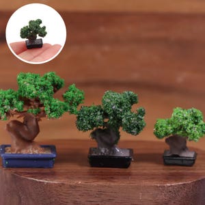 1Pc Miniature Potted Bonsai Tree, Mini Bonsai Tree in Pot Perfect for Terrariums, Fairy Gardens & Gifts, Tiny Potted Bonsai Plant