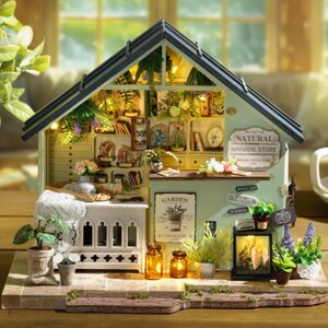 Rolife Kit De Rincón De Libros Para Bricolaje, Casa De Jardín, Kit De Rincón De Libros En Miniatura 3D Creativo Decorativo Para Estantería, Rompecabezas 3D Para Adultos, Decoraciones De