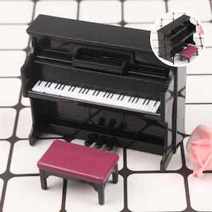 1/12 miniaturowy fortepian, akcesoria domek dla lalek wystrój instrumentu muzycznego, mini fortepian, fortepian Maison, miniaturowy instrument De Musique