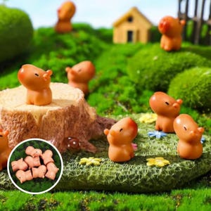 20Pcs Capybara Miniature Figurines, Miniature Animal, Cute Capybara Resin Miniatures for Crafts, Capybara Figurines, Ornaments for Gifts