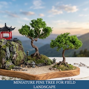 ミニチュアマウンテンパインツリー 1個 | 風景、鉄道ジオラマ用ミニチュアワイヤーツリー | DIYクラフト用品用ミニツリー