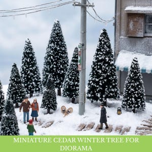 2 st miniatyr cederträ vintergran | Miniatyr cederträd snötäckt | Mini julgran för uppvisning eller diorama