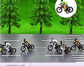 5Pcs Miniature Bike Rider Figures, Realistic Cyclist Models for Dioramas, Biking People Road Displays, Miniatur Fahrrad, Miniatur Radfahrer