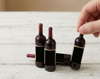 10Pcs Miniature Bottle , Miniature Black Bottle, Miniature Supermarket Accessories, Mini Bottle, Dollhouse Bottles, Kitchen Decor Accessory