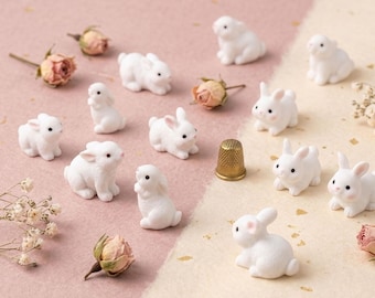 5 Stück Miniatur Hase Figur | Gießharzkaninchen Ornament | Feen Garten Ornament zur Dekoration | Niedliches Kaninchen Miniatur für die Natur, Diorama