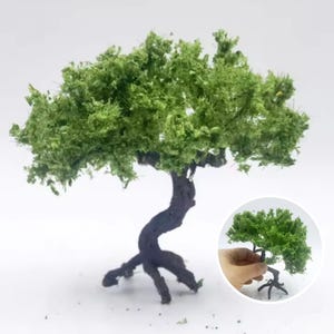 1Pc Miniature Green Cherry Tree, Miniature Cherry Blossom Tree, Green Tree for Diorama or Model Train Layouts, Miniature Plant