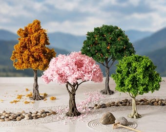 15cm Miniature Wire Tree | Miniature Bonsai Tree and Maple | Miniature Sakura Pink Yellow Tree | Miniatur Baum for Display or Diorama