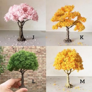 15cm Miniature Wire Tree | Miniature Bonsai Tree and Maple | Miniature Sakura Pink Yellow Tree | Miniatur Baum for Display or Diorama