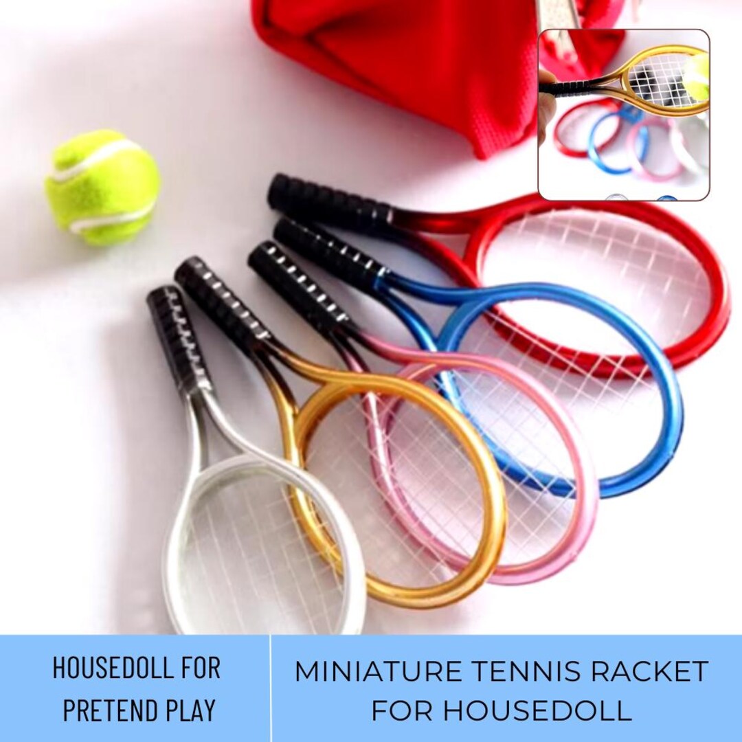 Paper Make Mini Racket 2pcs/set Miniature Tennis Racket, Tiny Dollhouse Sports Accessories ...