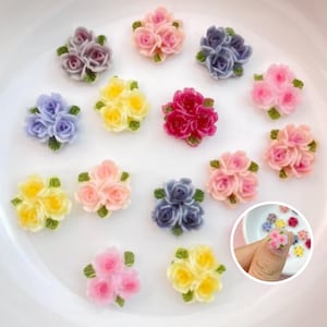 50Pcs Mix Color Rose Flower Resin Cabochons, Flatback Rose Cabochon Flowers, Flower Cabochons for Crafting, Scrapbooking, Ornament Jewelry