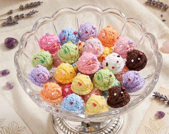 10 Pcs Miniature Ice Cream | Dollhouse Ice Cream Tiny Scoop Play Food for Decor | Mini Dessert Sculpture