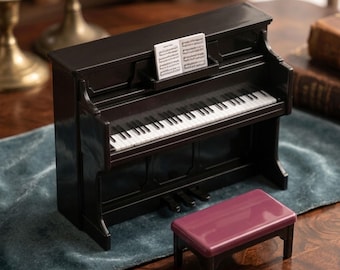 1/12 Miniature Piano, Accessories Dollhouse Musical Instrument Decor, Instrument De Musique Miniature | Tiny Piano Prop for Diorama Display