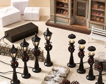 1 Set Miniature Realistic Street Light, Christmas Street Light Landscape Garden Accessories for Miniature Village