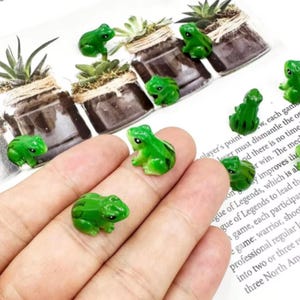 5Pcs Small Frog Miniatures for Terrariums, Mini Frog Figurines, Cute Animal Miniatures for Fairy Gardens, Amphibian Miniatures for Displays
