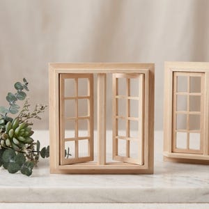 1 Stück DIY Miniatur Fenster für Puppenhaus, Mini Fenster 16 Grids Quadrat Dekor Puppenhaus, Fenêtre Miniature | Interior Fenster Rahmen Zubehör
