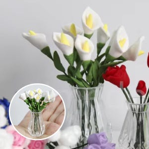 Miniatuur calla lelies, calla lelies voor bruiloft ambacht, corsages poppenhuis arrangementen, kunstmatige calla lelies decor voor bruids