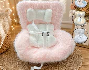 Miniature Car Seat for 17cm Dolls | Mini Safety Chair Seat | Cute Car Seat | Collectible Display Decor | Doll Safety Chair Model Accessory