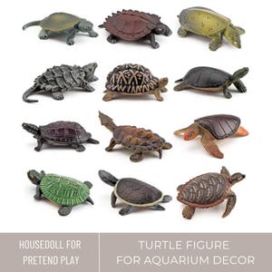 Turtle Figure Animals, Miniature Realistic Turtle, Aquarium Ocean Ornament, Schildkröten Figur, Miniatur Schildkröte, Aquarium Dekoration