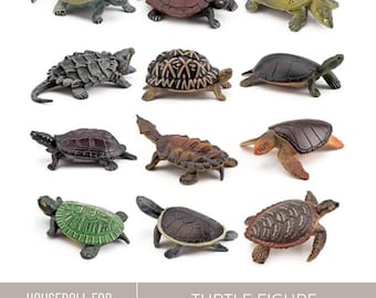 Turtle Figure Animals, Miniature Realistic Turtle, Aquarium Ocean Ornament, Schildkröten Figur, Miniatur Schildkröte, Aquarium Dekoration