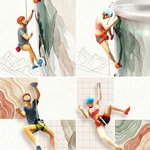 Miniature Figures Mounting Climbing | Miniature Rock Climber Sport | Rock Climbers Micro Landscape Mini Figurines 1:87 | Miniature Hikers
