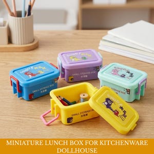 Miniature Picnic Lunch Box | Miniature Food Container Boxes |  Dollhouse Kitchenware