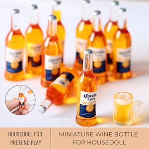 10stk Miniatur Flasche Wein, Miniatur Wein trinken Spielzeug, Miniatur Supermarkt Zubehör, Mini Flasche, Puppenhaus Weinflaschen, Küche Dekor