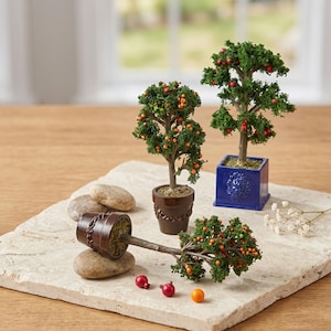 1Pc Miniature Orange Tree in Pot | Tiny Potted Fruit Tree for Fairy Garden Decor