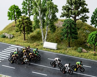 5 miniaturowych figurek rowerzystów | Realistyczny rowerzysta do scen | Wystawy drogowe z rowerzystami | Rowery i rowerzyści | Miniaturowe figurki akcji