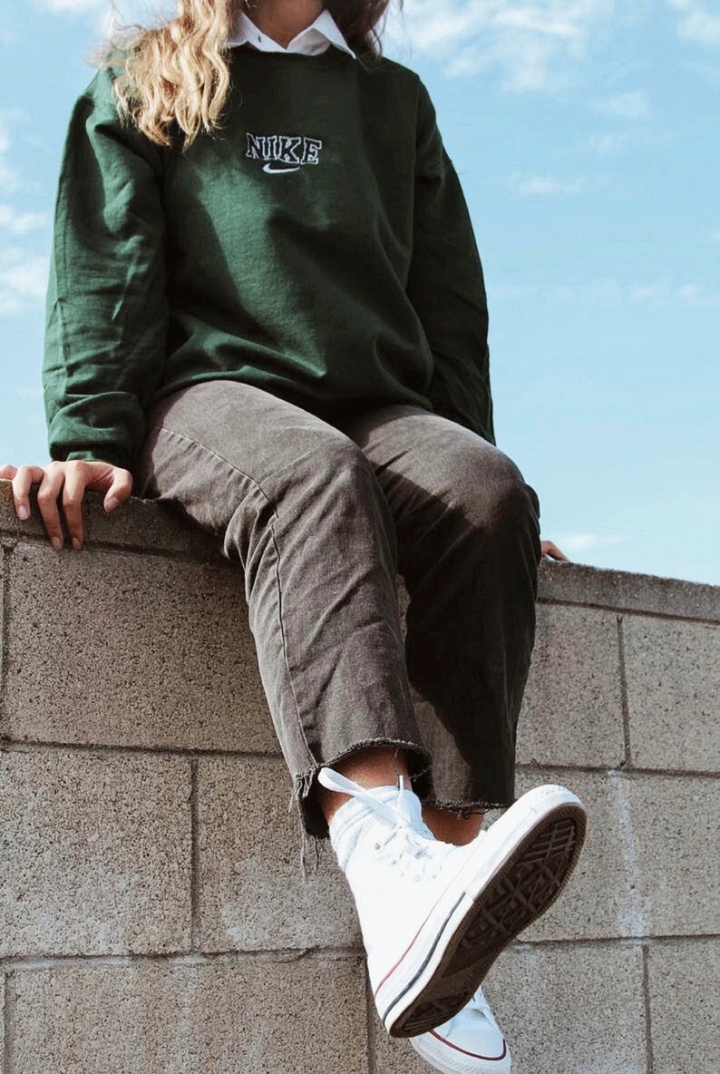 Dark Green Sweatshirt Vintage Crewneck Inspired Sweartshirt | Etsy