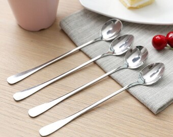 4PCS Stainless Steel Coffee Spoons Set Hanging Cup Spoon and Fruit Forks Long Handle Latte Spoons Square Dessert Spoons Dessert Fork Coffee Teaspoon Set for Home Restaurant Coffee Shop Party Tableware 4PCS Stainless Steel Coffee Spoons Set Hanging Cup Spoon and Fruit Forks Long Handle Latte Spoons Square Dessert Spoons Dessert Fork Coffee Teaspoon Set for Home Restaurant Coffee Shop Party Tableware