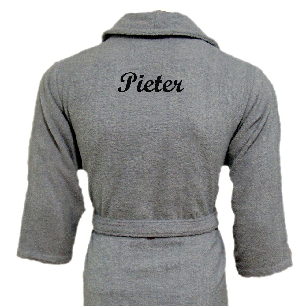 Set Embroidered Bathrobe With Name And Embroidered Head Towel With Name
