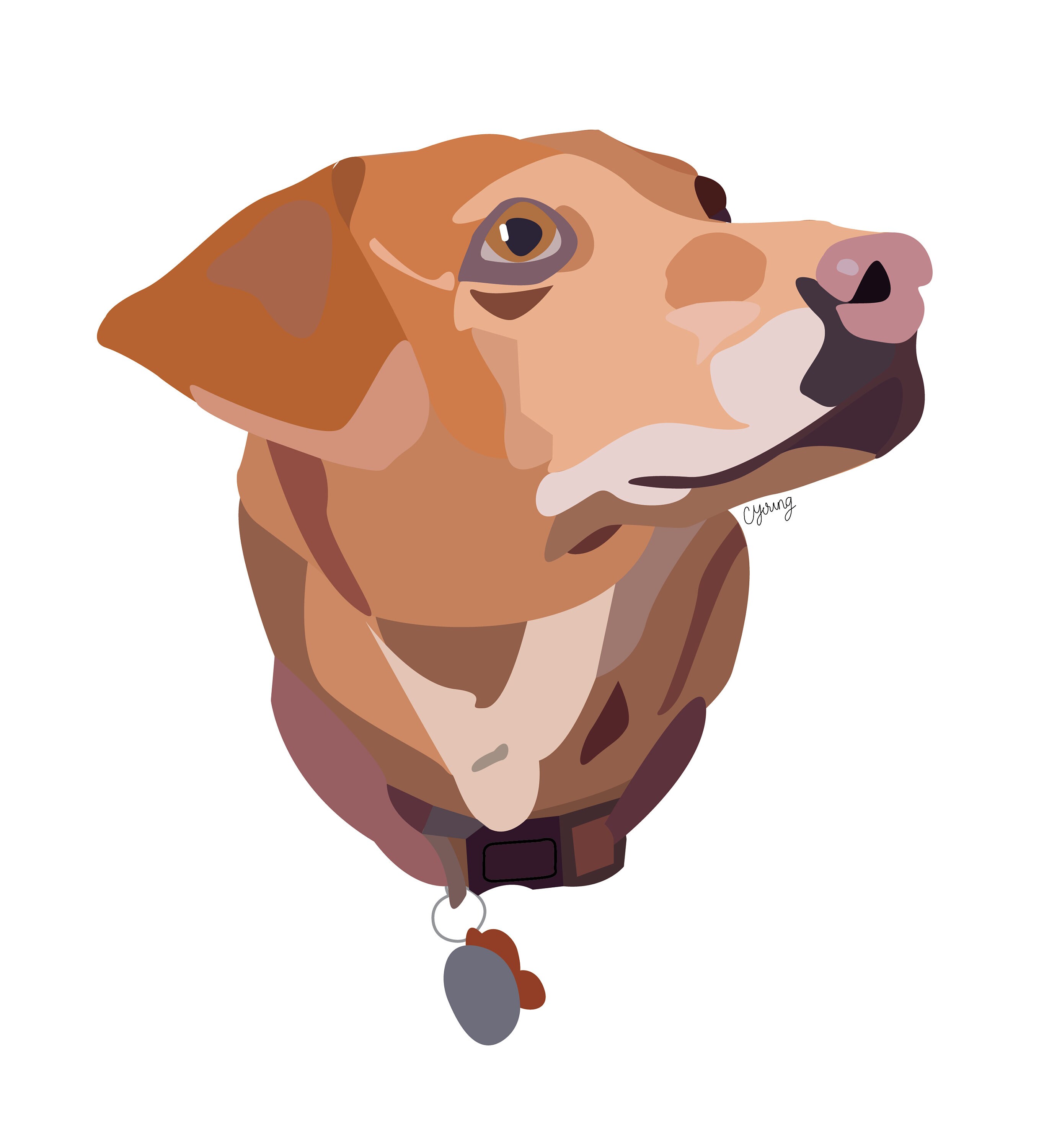 Custom Pet Portrait Illustration Digital Pet Portrait Custom Home Decor