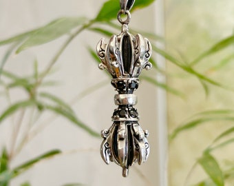 S925 Silver Nepal Buddha Tantra Buddhism Tibetan Dorje Phurpa Pestle Vajra Pendant—Handmade Pendants—Wishing for peace—heightened energy