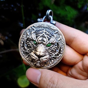Exquisite Jade Tiger Pendant 40*40mm, Inlay 3 Different Kinds Of Natural Jade,925 Sterling Silver Setting