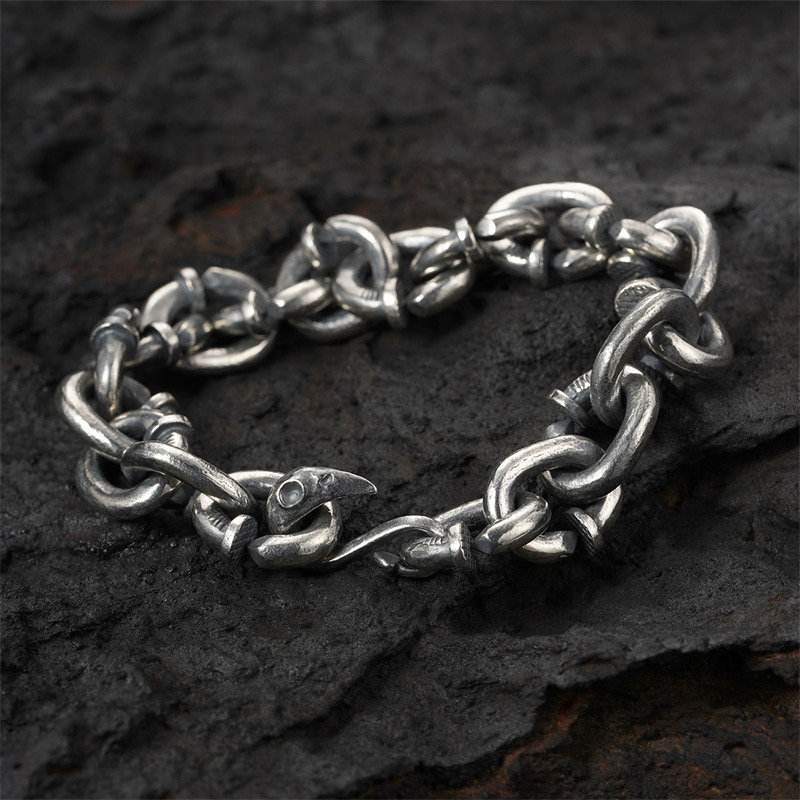 Dark Style Undead Phoenix Spike Bracelet—S925 Sterling Silver — Handmade Creative Bracelet —Unique Gift—Birthday Gift—Surprise Gift